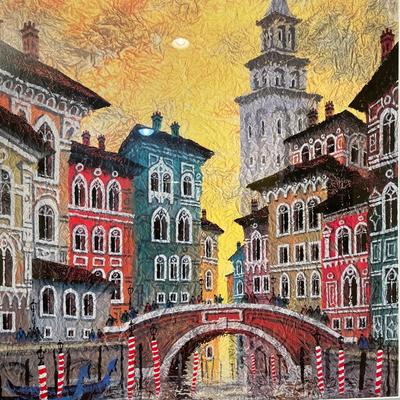 “Venice Yellow Sunset” with spotlight