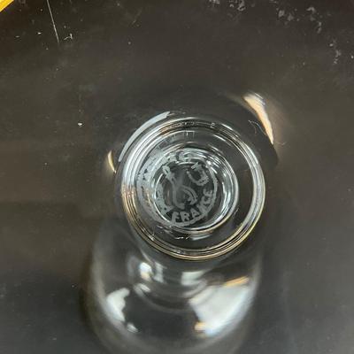 Sale Photo Thumbnail #925: The set has etched animals and gold trim at top. Discontinued 1947 - 1961
The gold trim is wearing off. All glasses have no chips or flea bites.
Measurements:
7.75” in height, 2.75” in diameter