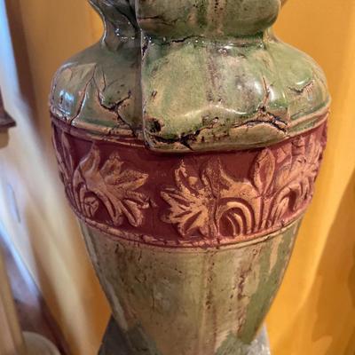 Pedestal and Green Tuscan vase