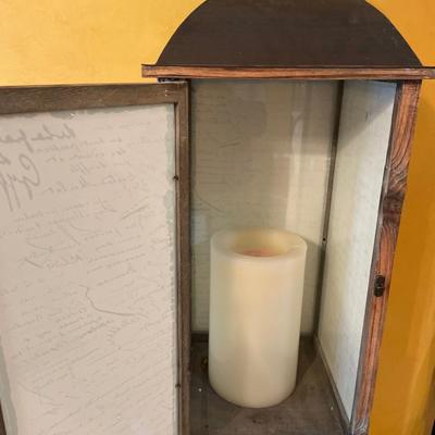 Candle lantern on pedestal