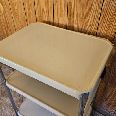 White Enamel Three Tier Serving Cart (G5-JS)