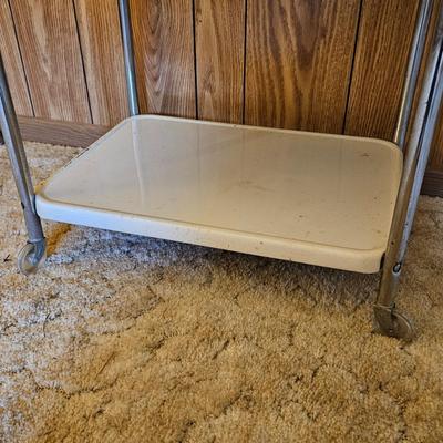 White Enamel Three Tier Serving Cart (G5-JS)