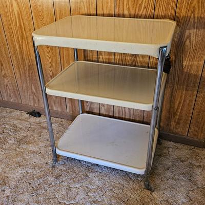 White Enamel Three Tier Serving Cart (G5-JS)