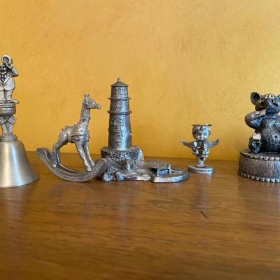 Pewter items and Pigs