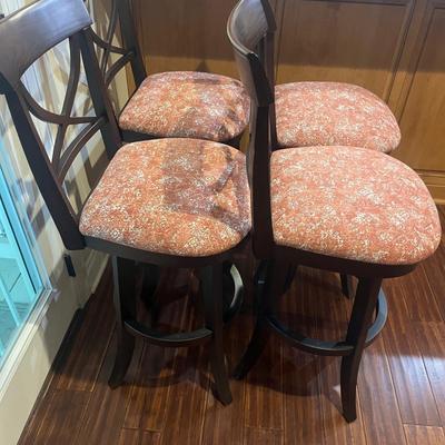 Four Swivel Bar Stools with Padded Seats (BK-MG)