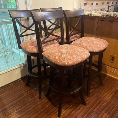 Four Swivel Bar Stools with Padded Seats (BK-MG)