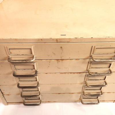 Lot #208 Table Top Metal Cabinet - 5 drawers