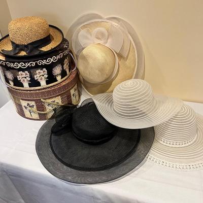 Ladies Smart Summer Hats Plus Hatboxes (BD-RG)