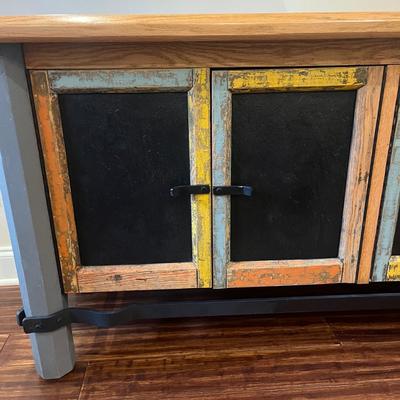 Multicolor Wood & Iron Console Cabinet (BLR-MG)