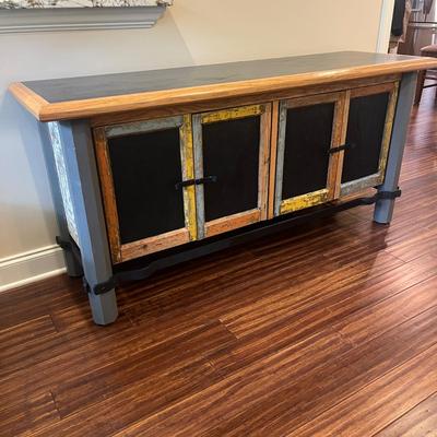 Multicolor Wood & Iron Console Cabinet (BLR-MG)
