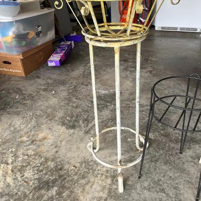 Lot of Three Metal Plant Stands (G)