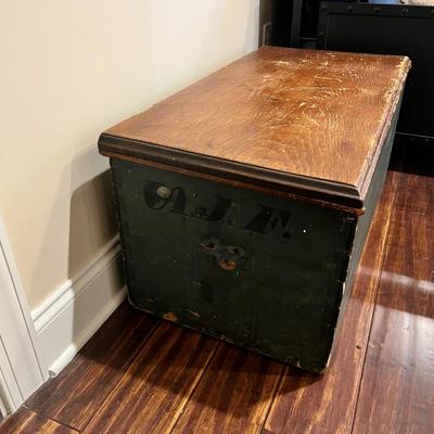 Monogrammed Wooden Trunk (BLR-RG)