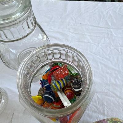 Apothecary Libby bottles, glass candy