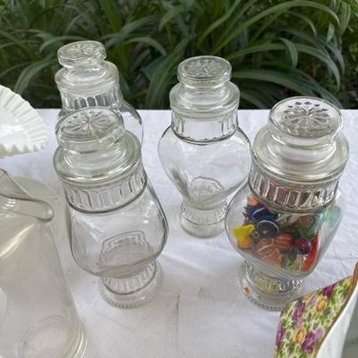 Apothecary Libby bottles, glass candy