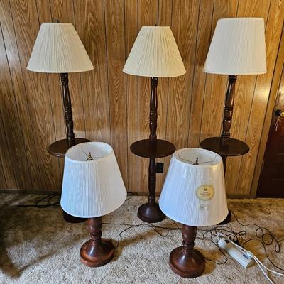 Five Wood Lamps w/Shades (G5-JS)
