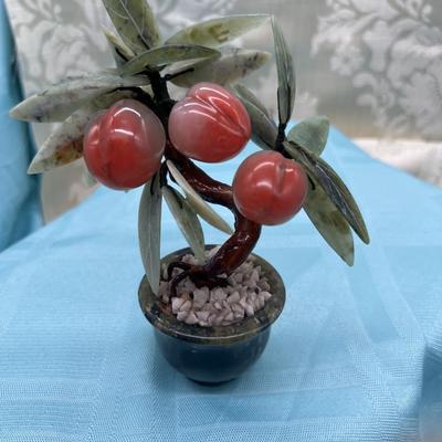 Chinese Carved Gemstone Peachtree