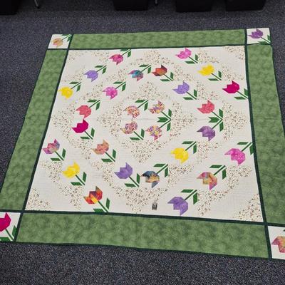 Tulip Hand Stitched Quilt