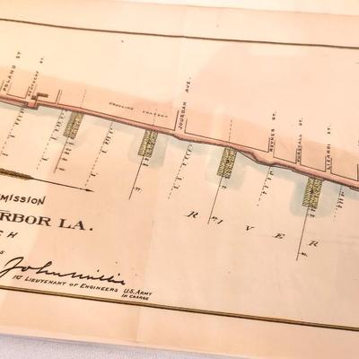 Lot #216 New Orleans Harbor, 4th District 1892 - Showing Complete Spur Dikes