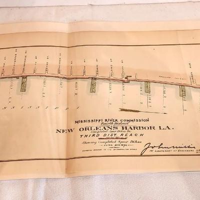 Lot #216 New Orleans Harbor, 4th District 1892 - Showing Complete Spur Dikes