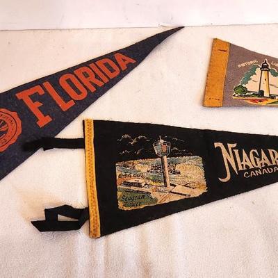 Lot #217 Lot of 3 Vintage Souvenir Pennants