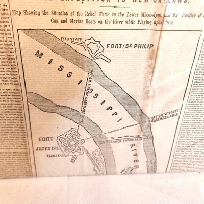 Lot #219 Original Supplement to the New York Times - 8 May 1862 (Civil War) - Fall of New Orleans to the Yankees