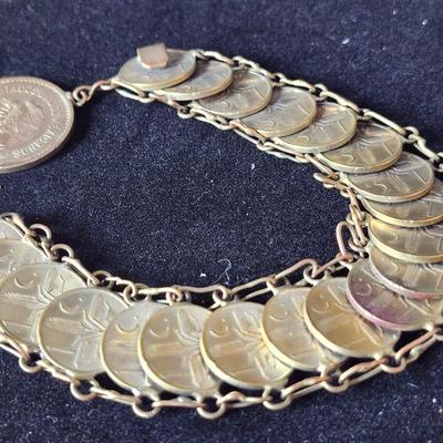 Vintage Mexican Coin Bracelet