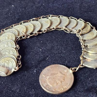 Vintage Mexican Coin Bracelet