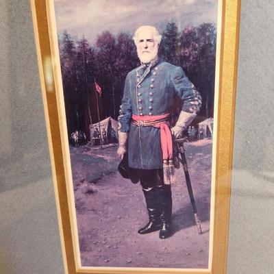 Lot #220 Framed Full Length Portrait of Robert E Lee - double mat