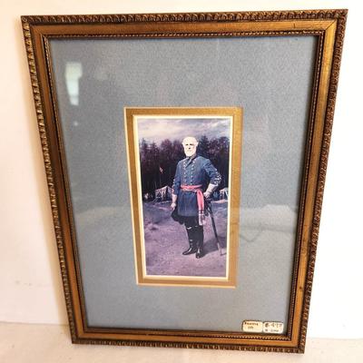 Lot #220 Framed Full Length Portrait of Robert E Lee - double mat