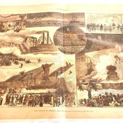 Lot #222 Harper's Weekly - 1879's - Carnival in New Orleans