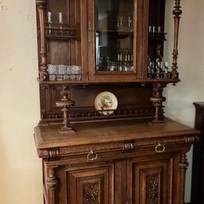 Antique Oak China Hutch