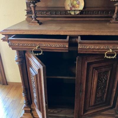 Antique Oak China Hutch