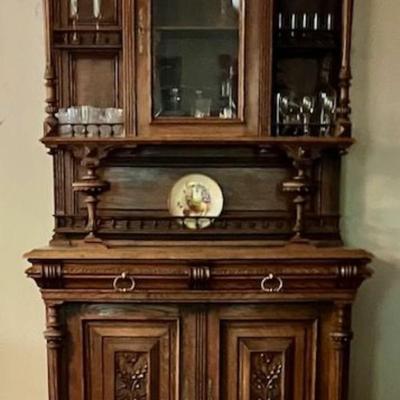 Antique Oak China Hutch