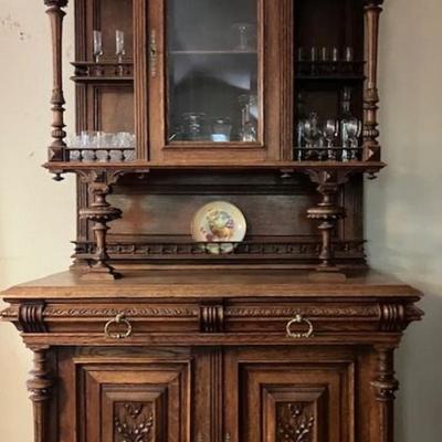Antique Oak China Hutch