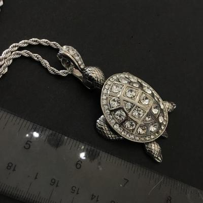 Swarovski Crystal cute tortoise necklace