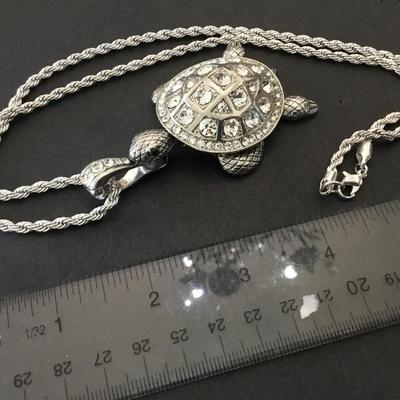 Swarovski Crystal cute tortoise necklace