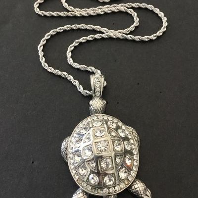 Swarovski Crystal cute tortoise necklace