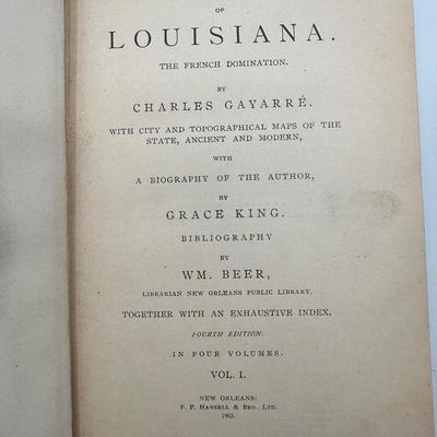 Four-volume set of "History of Louisiana" by Charles Gayarré