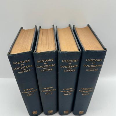 Four-volume set of "History of Louisiana" by Charles Gayarré