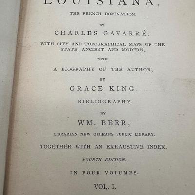 Four-volume set of "History of Louisiana" by Charles Gayarré