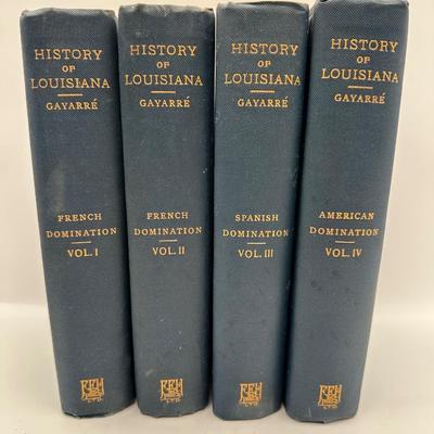 Four-volume set of "History of Louisiana" by Charles Gayarré