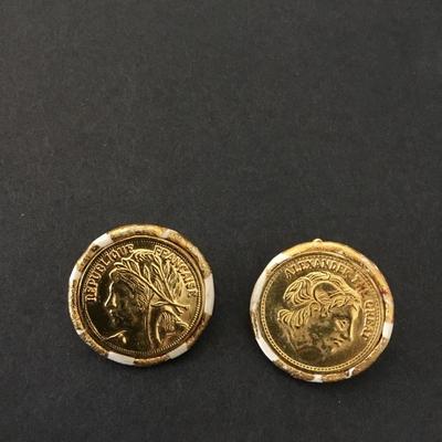 Vintage coin clip on earrings
