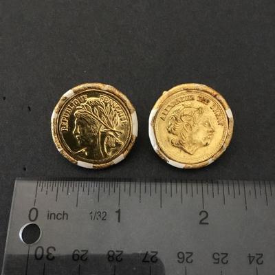 Vintage coin clip on earrings
