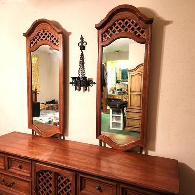 Lot #230 1970's Bedroom Dresser - double mirror - Unbranded