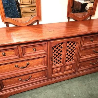Lot #230 1970's Bedroom Dresser - double mirror - Unbranded