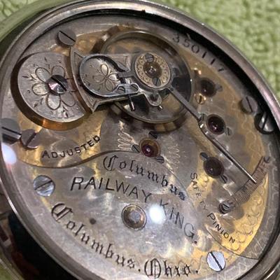 Columbus Watch Co Railway King Pocket Watch #350117