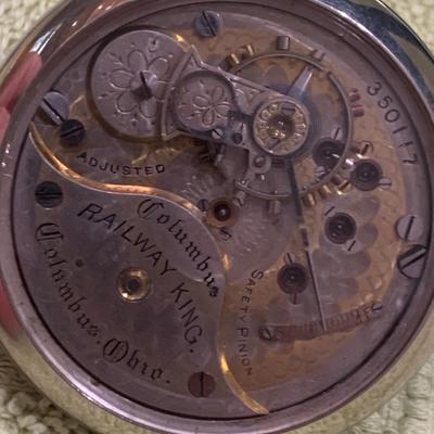 Columbus Watch Co Railway King Pocket Watch #350117