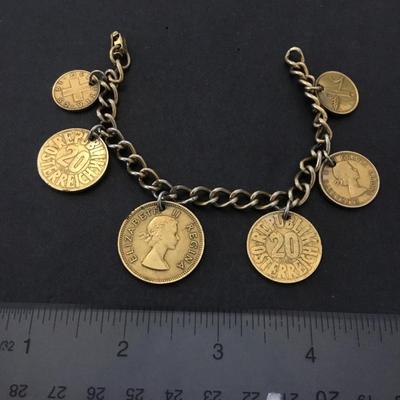 Vintage Coro, coin, charm bracelet