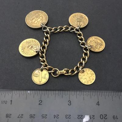 Vintage Coro, coin, charm bracelet