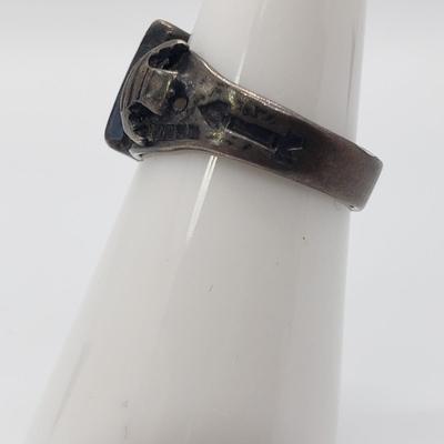 LOT 48: Native American 925 & Turquoise Ring Size 5.5-3.9gtw